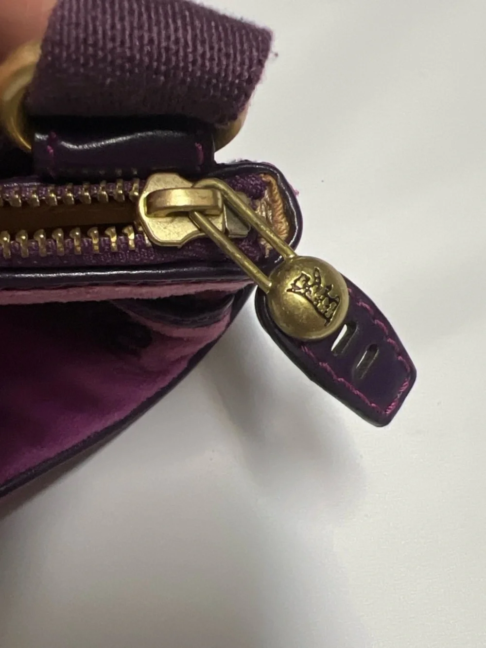 Vintage Juicy Couture Plum Velvet Crossbody Bag with Embroidered Crest